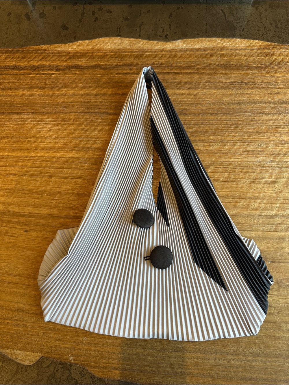 Repleat Black And Gray Hobo Handbag